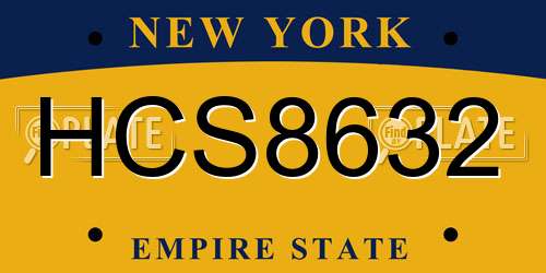HCS8632 New York License Plate