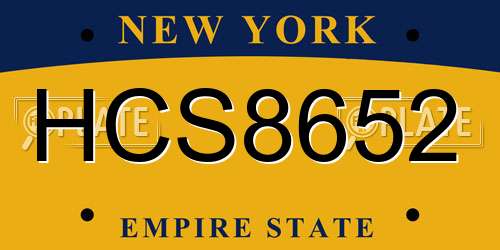 HCS8652 New York License Plate