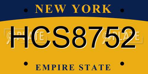 HCS8752 New York License Plate