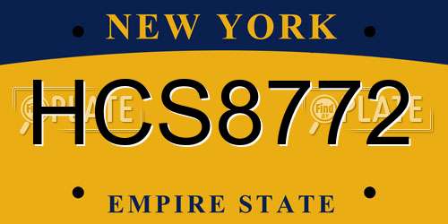 HCS8772 New York License Plate