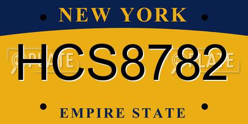 HCS8782 New York License Plate