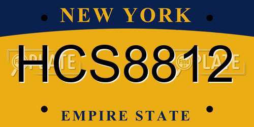 HCS8812 New York License Plate