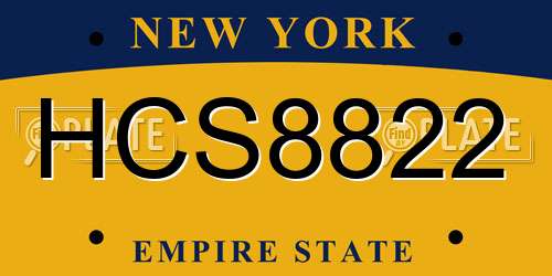 HCS8822 New York License Plate