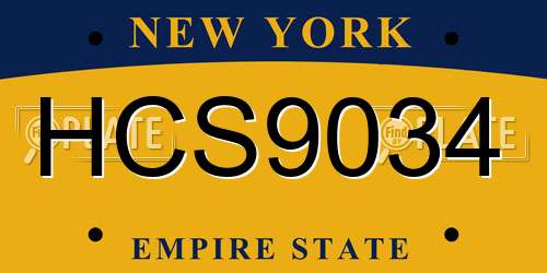 HCS9034 New York License Plate