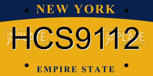 HCS9112 New York License Plate