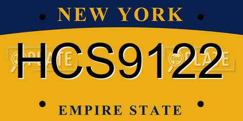 HCS9122 New York License Plate