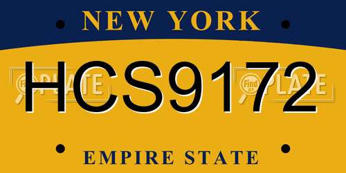 HCS9172 New York License Plate