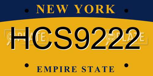 HCS9222 New York License Plate