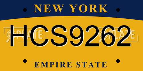 HCS9262 New York License Plate