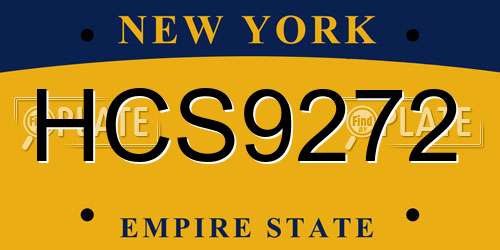 HCS9272 New York License Plate