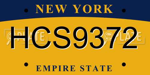 HCS9372 New York License Plate