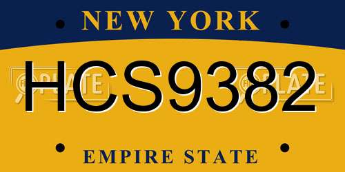 HCS9382 New York License Plate