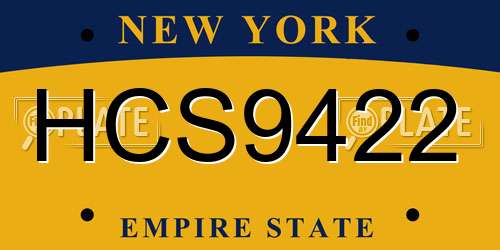 HCS9422 New York License Plate