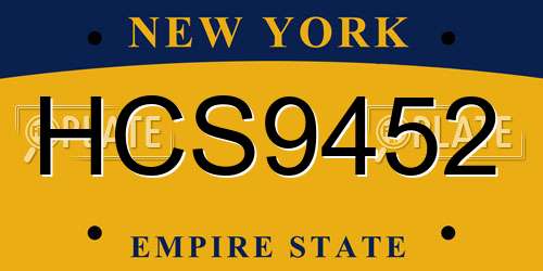 HCS9452 New York License Plate