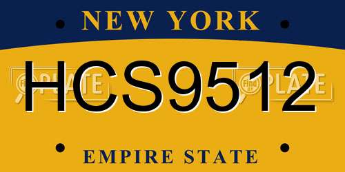 HCS9512 New York License Plate