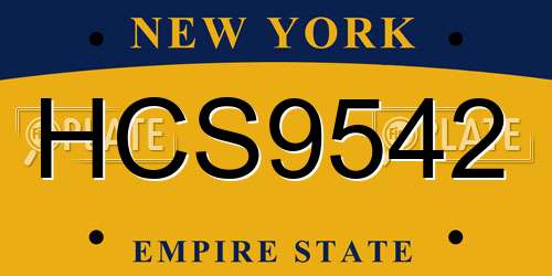 HCS9542 New York License Plate