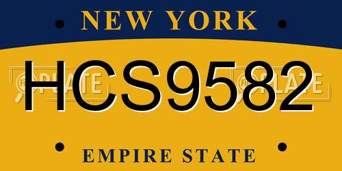 HCS9582 New York License Plate