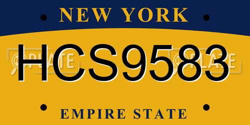 HCS9583 New York License Plate