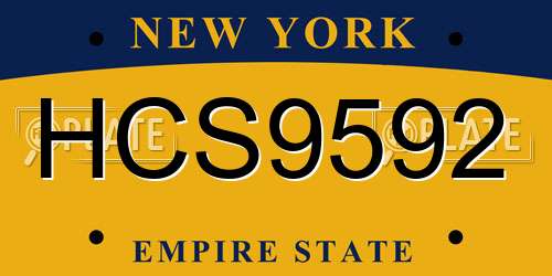 HCS9592 New York License Plate