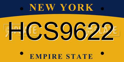 HCS9622 New York License Plate
