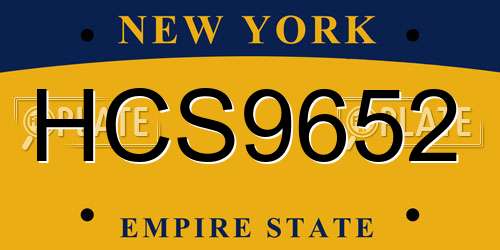 HCS9652 New York License Plate