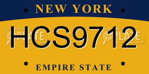 HCS9712 New York License Plate