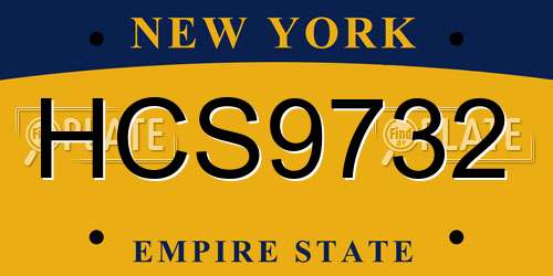 HCS9732 New York License Plate