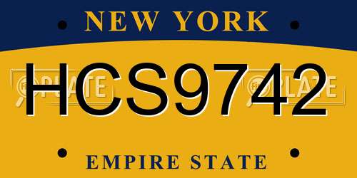 HCS9742 New York License Plate