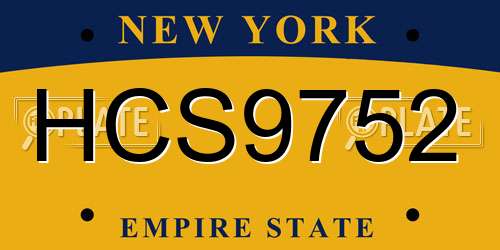 HCS9752 New York License Plate