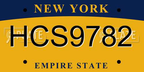 HCS9782 New York License Plate