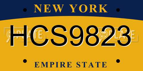 HCS9823 New York License Plate