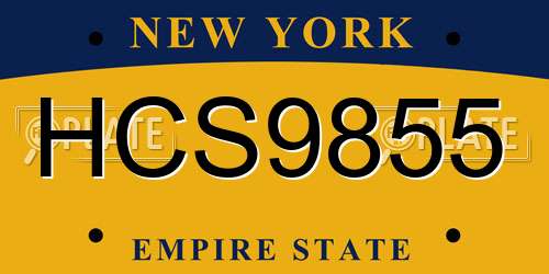 HCS9855 New York License Plate