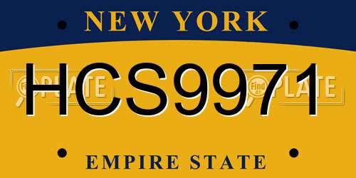 HCS9971 New York License Plate