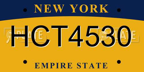 HCT4530 New York License Plate
