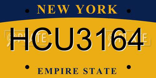 HCU3164 New York License Plate