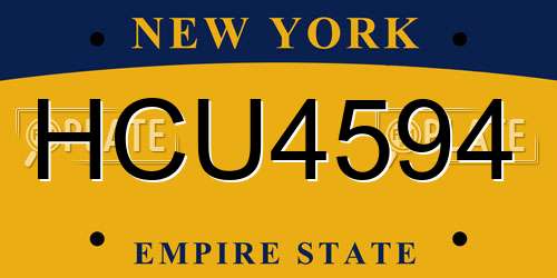 HCU4594 New York License Plate