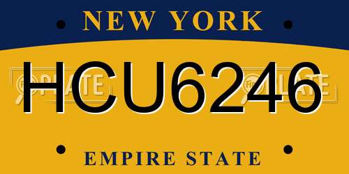 HCU6246 New York License Plate