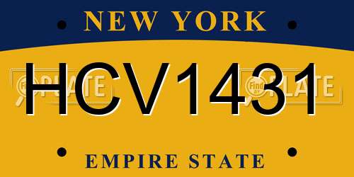 HCV1431 New York License Plate