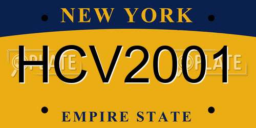 HCV2001 New York License Plate