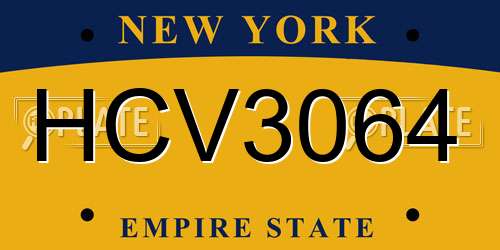 HCV3064 New York License Plate