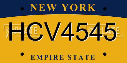 HCV4545 New York License Plate
