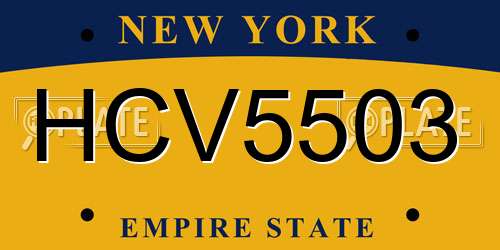 HCV5503 New York License Plate