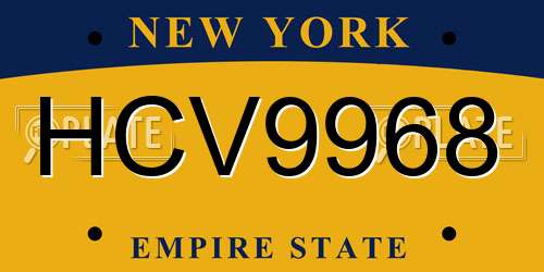 HCV9968 New York License Plate
