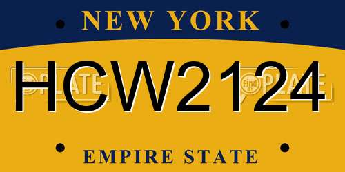 HCW2124 New York License Plate
