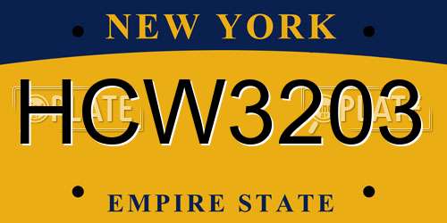 HCW3203 New York License Plate