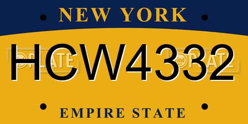 HCW4332 New York License Plate