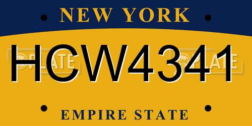 HCW4341 New York License Plate