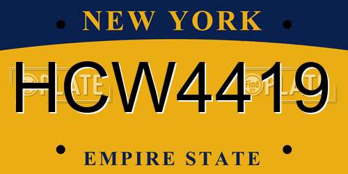 HCW4419 New York License Plate