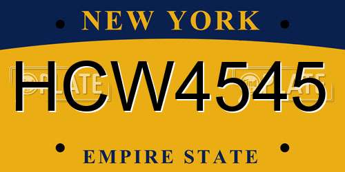 HCW4545 New York License Plate