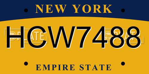 HCW7488 New York License Plate